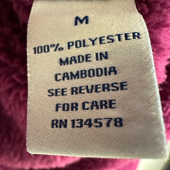 Vineyard Vines Teddy Pullover 1/2 Zip Purple Size Medium Fuzzy Soft - Picture 7 of 8
